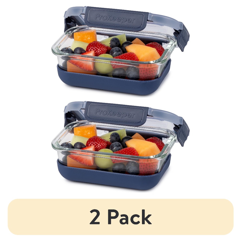 Meal Prep Containers - 2 sztuki szklanych pojemników do przechowywania