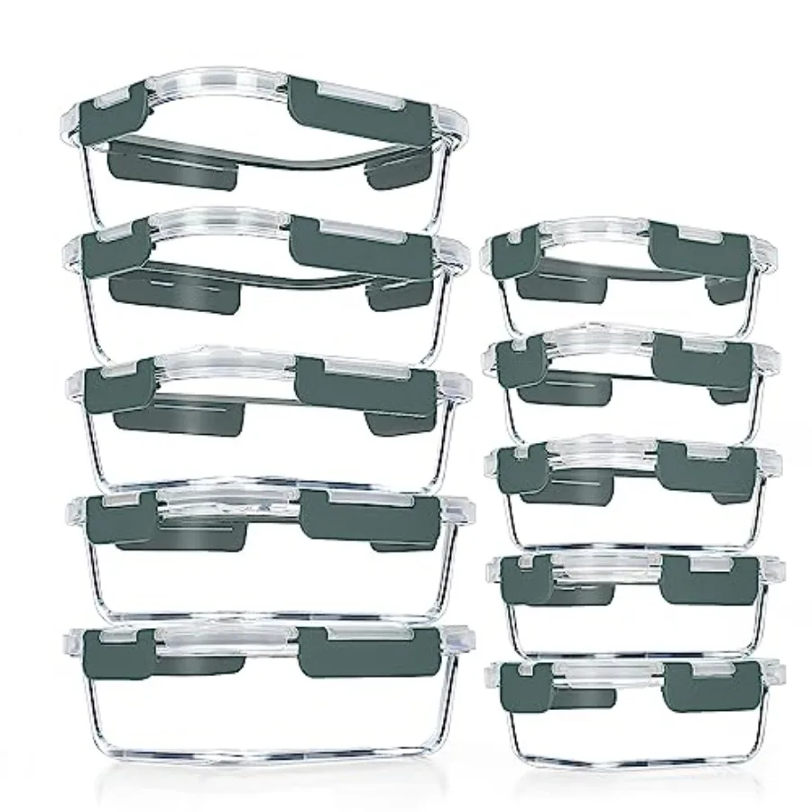Meal Prep Containers - 10 sztuk szklanych pojemników do przygotowywania