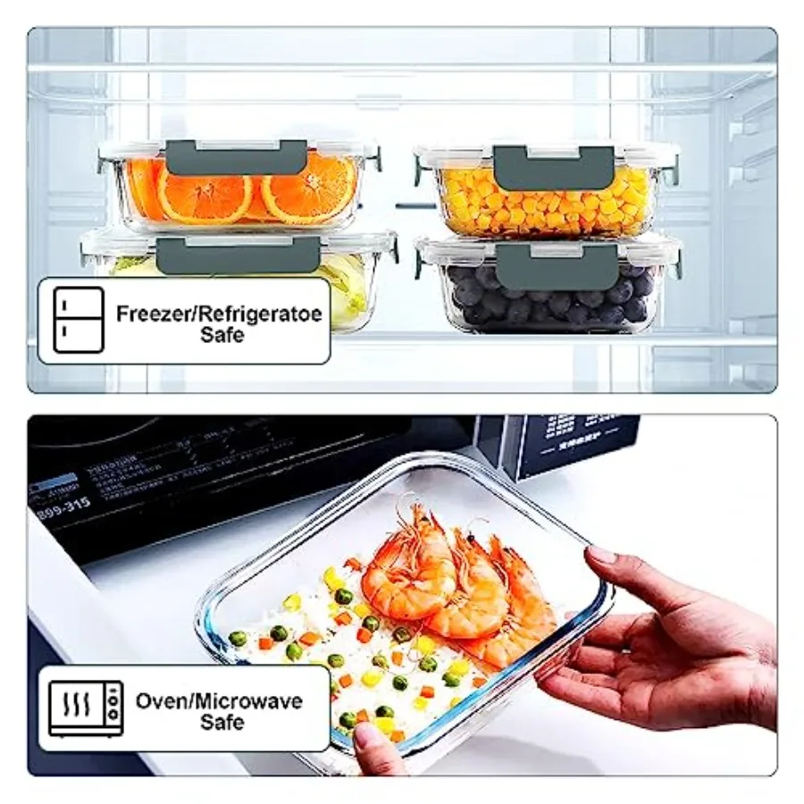 10 sztuk szklanych pojemników  – Meal Prep Containers recenzja i cena