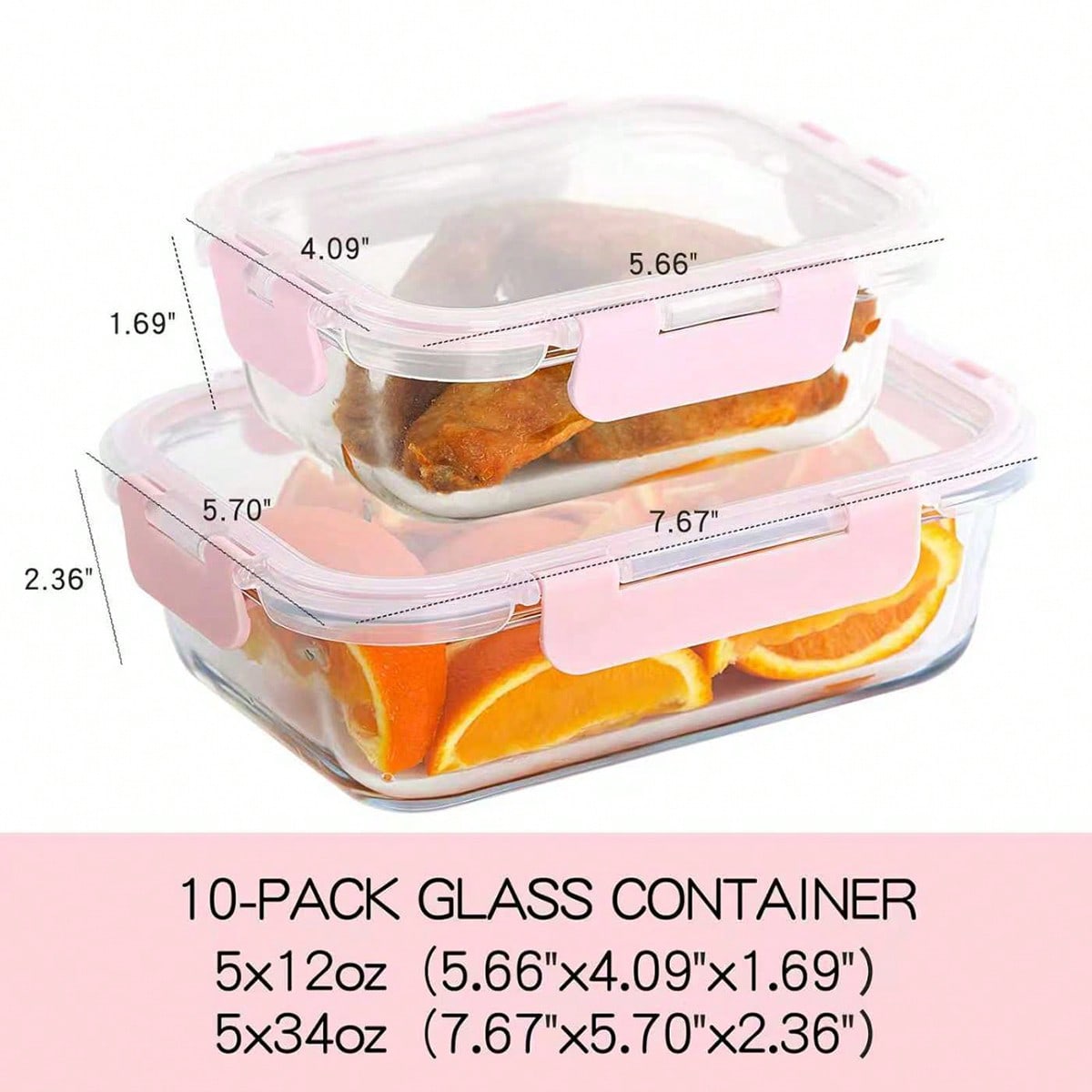 10 sztuk szklanych pojemników  – Meal Prep Containers recenzja i cena